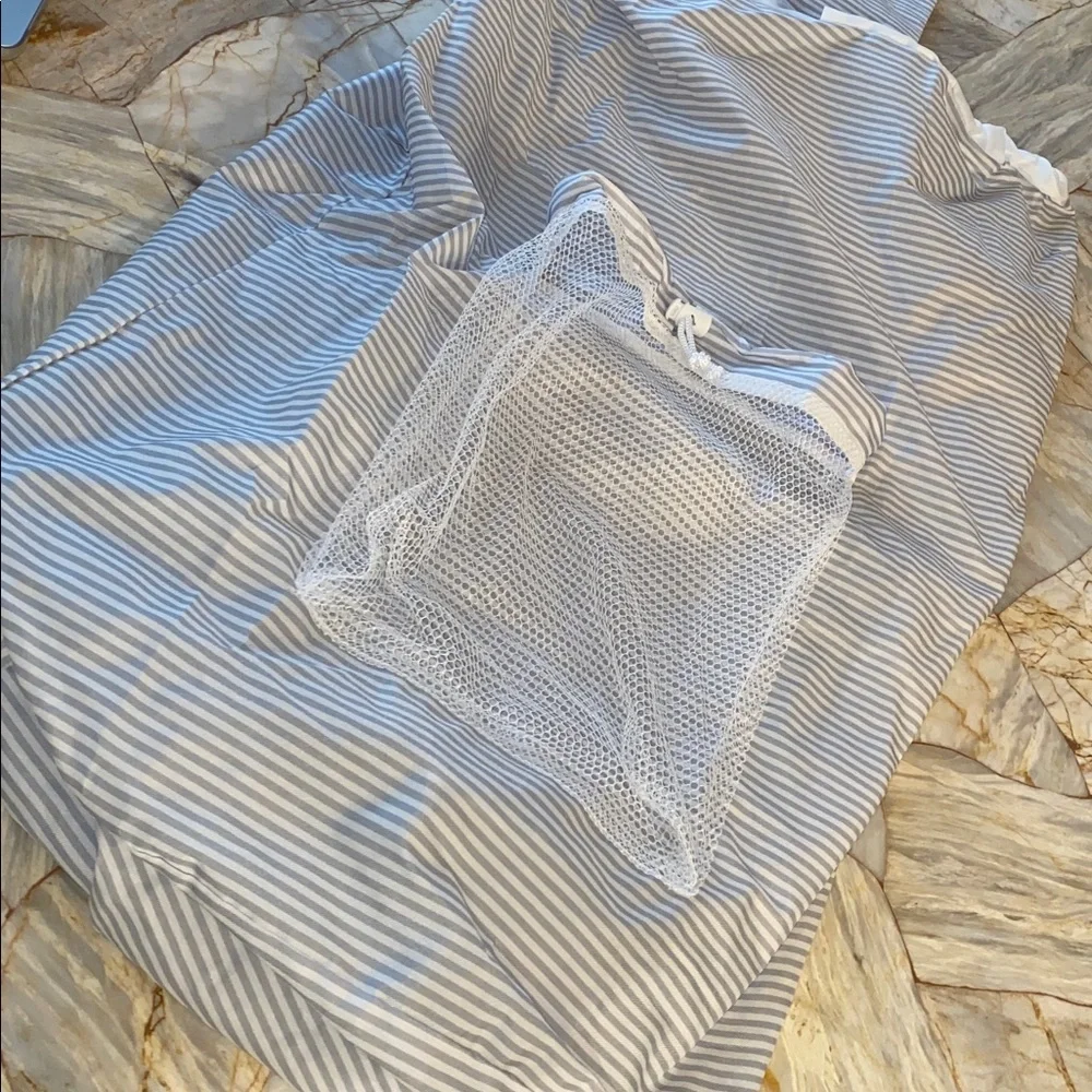 Mainstays Gray and White Striped Duvet Cover